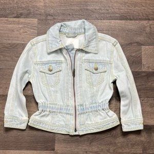 GB Girls Light Blue Jean Jacket Denim Peplum Design $44